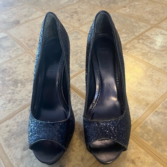 💥 Buy 2 get 1 Free 💥 Blue sequinned heels - Picture 2 of 3